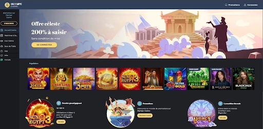Découvrez Olympe Casino – Bonus exclusifs et jeux en ligne Interface du casino en ligne Olympe Casino avec bonus et jeux populaires